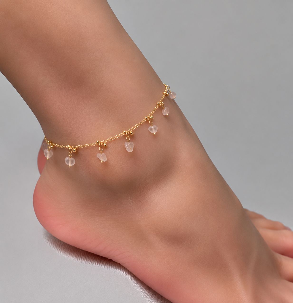 Rose Quartz Ankle Chain