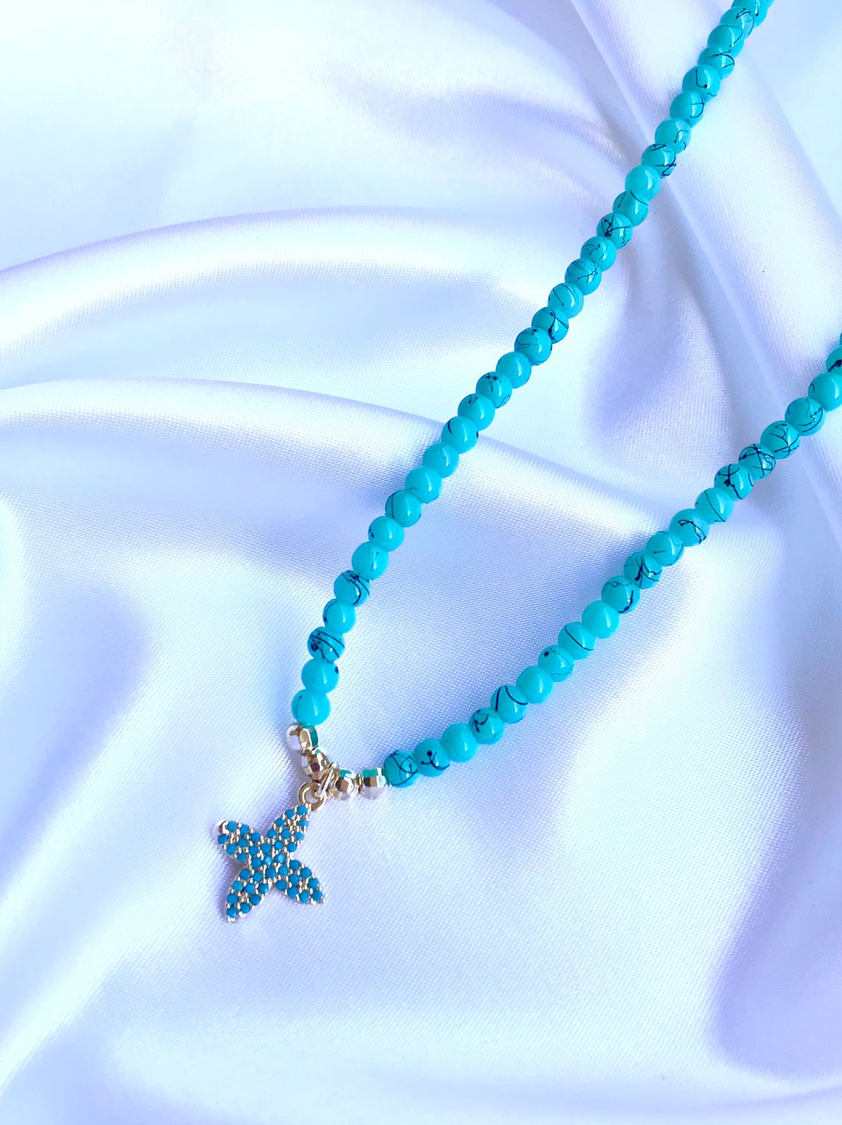 Aqua Lily Necklace