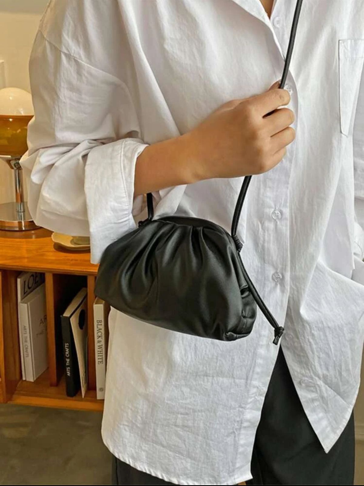 Black Ruched Bag