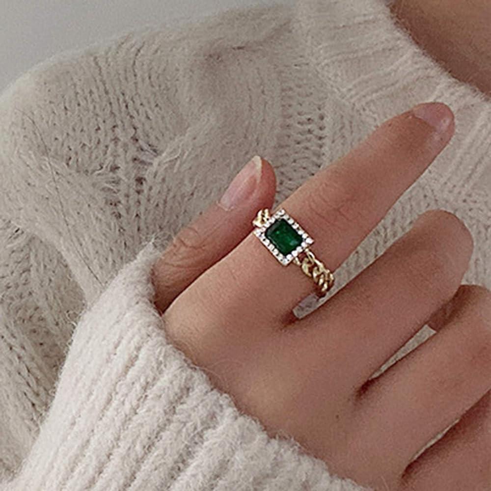 Silver Emerald Ring