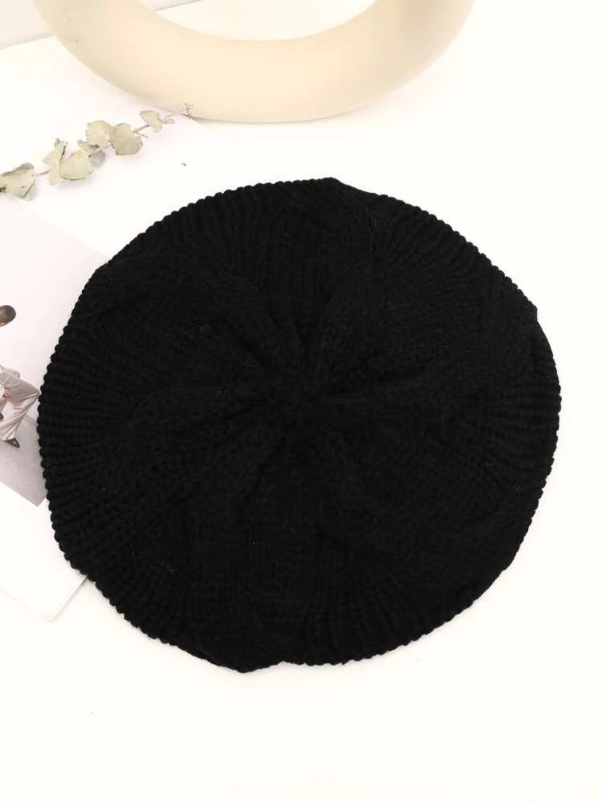 Black Knitted Beret