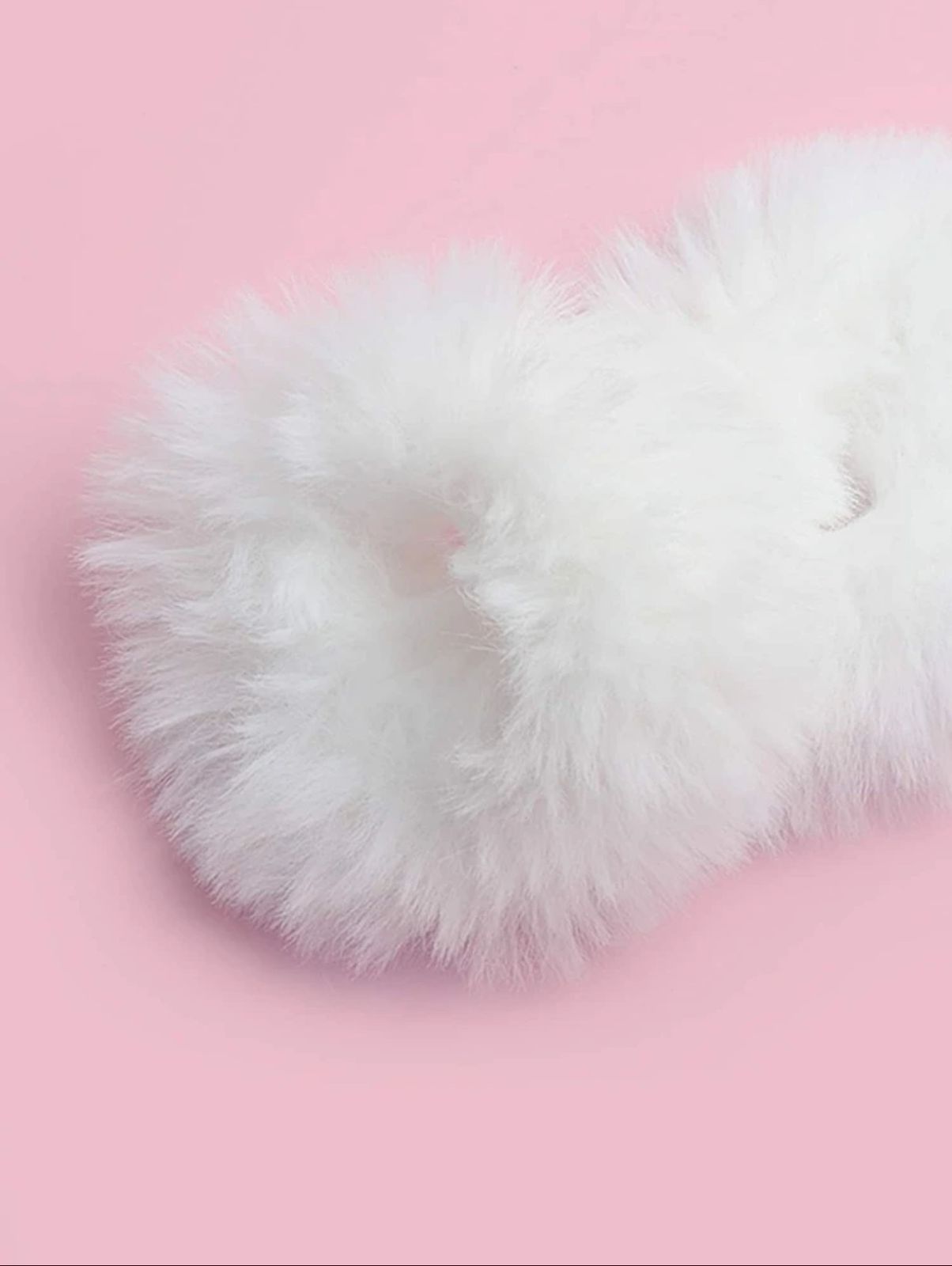 White Fluffy Scrunchies