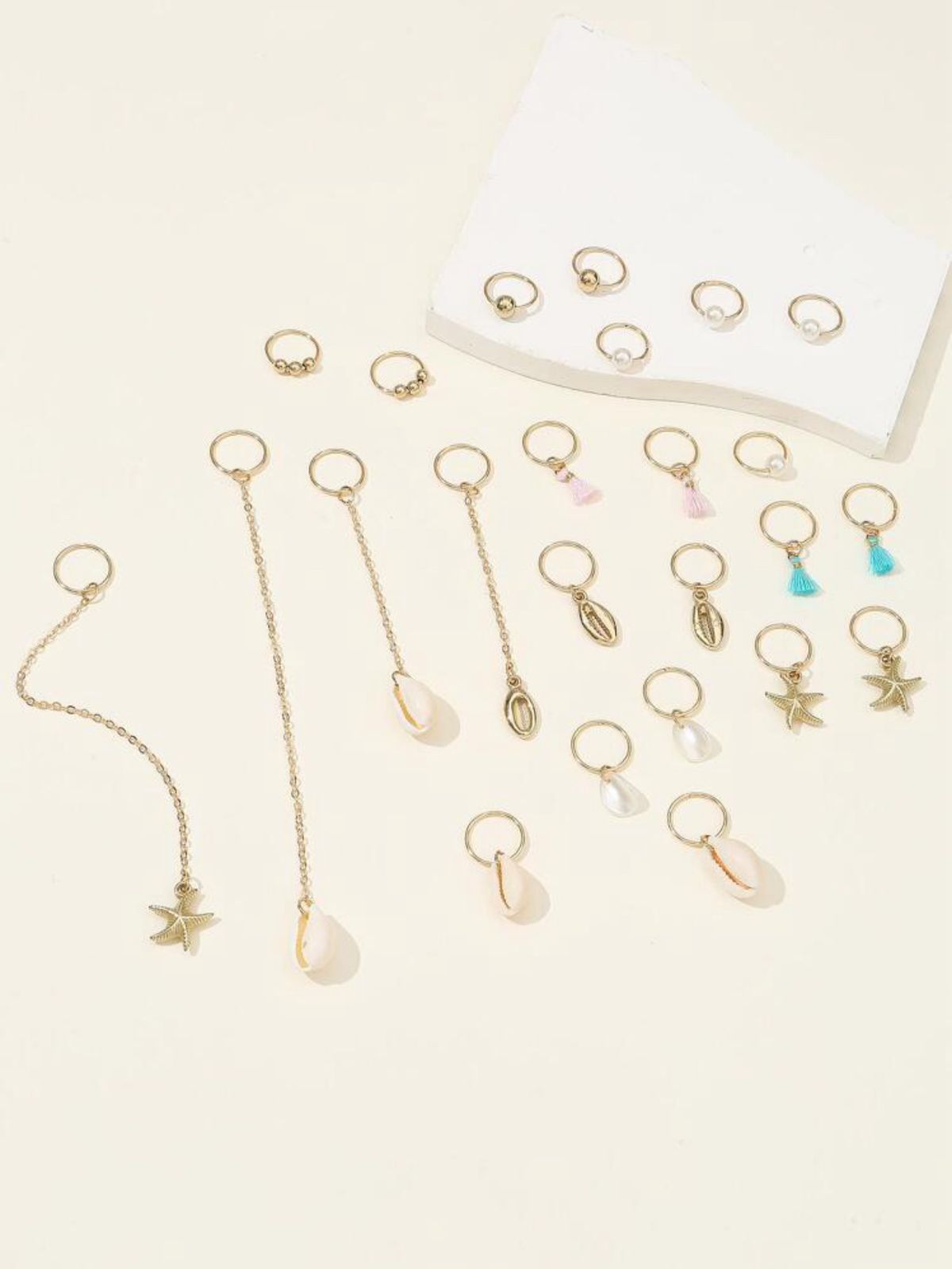 Shell Hair Rings