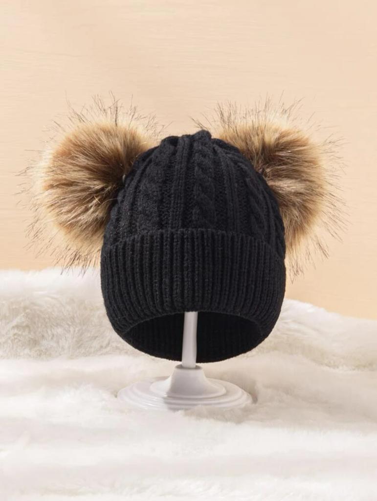 Black Pom Pom Beanie