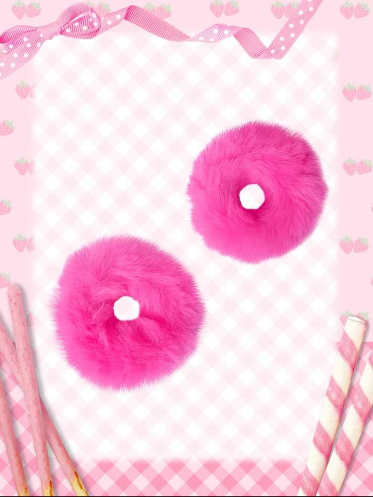 Pink Fluffy Scrunchies